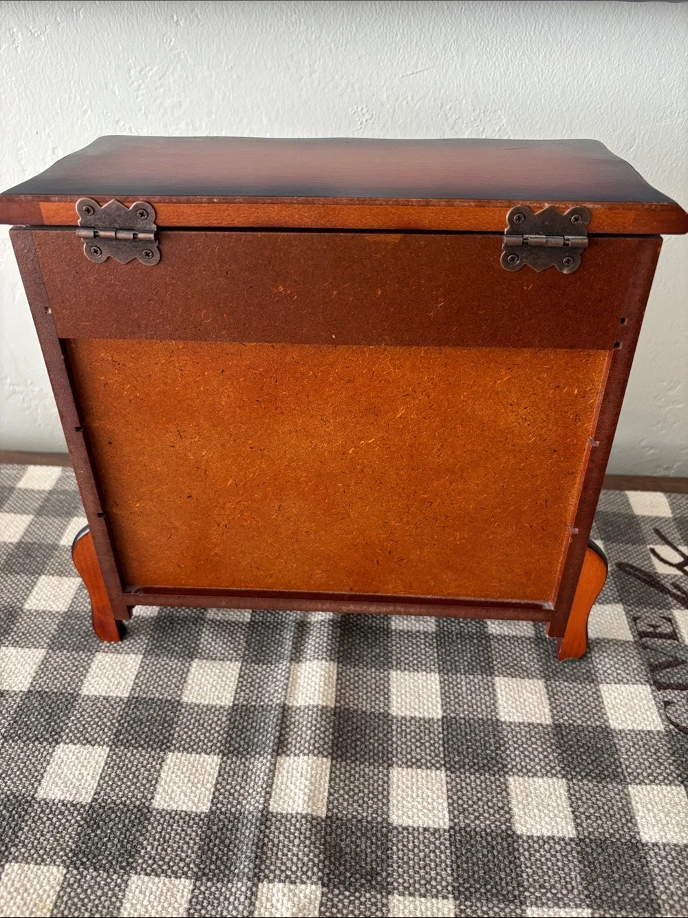 Vintage faux burled wood jewelry box